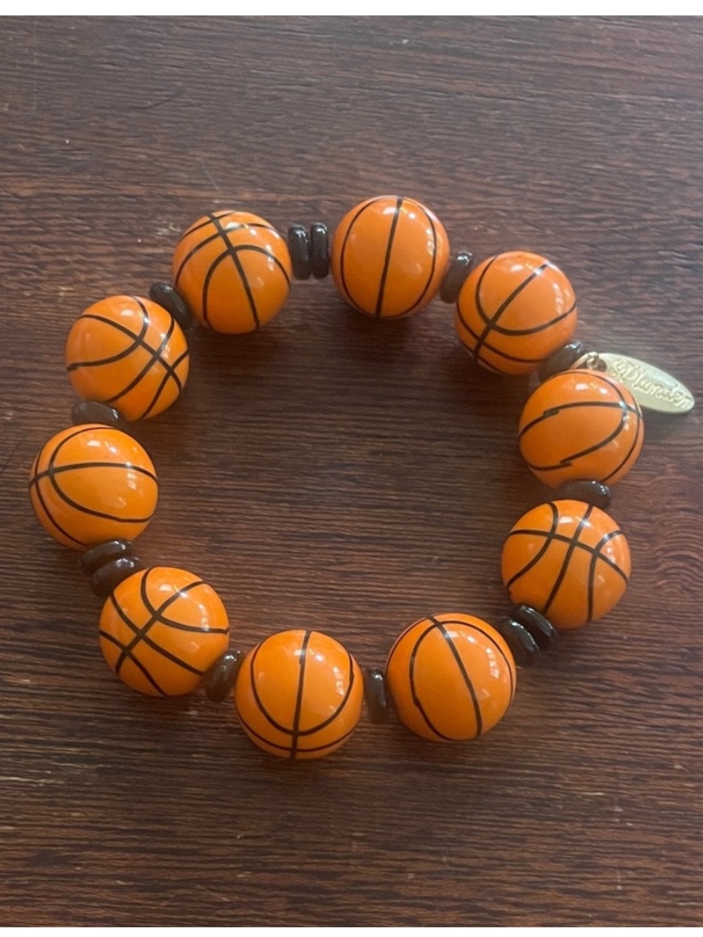 Plunder Jewelry Got Game Basketball Bracelet! 10 basketballs. Elastic band. NEW.